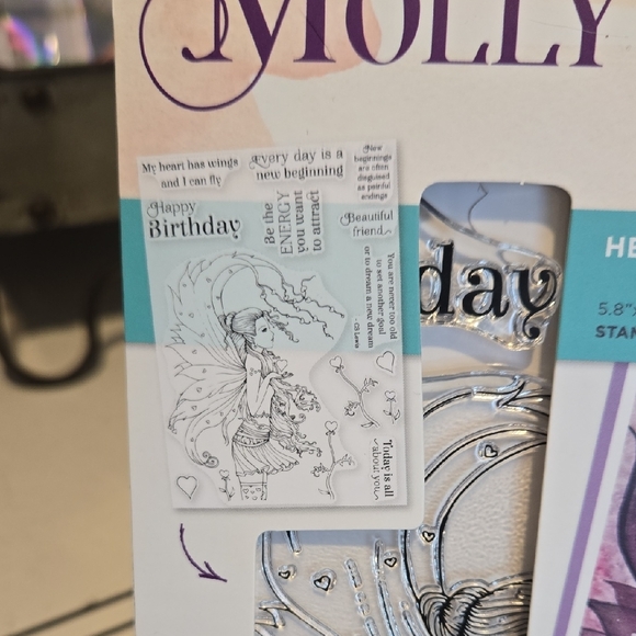 Crafter's Companion Molly Harrison Art Hearts Stamp Set - NEW - Picture 2 of 2